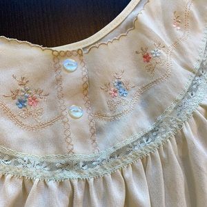 Vintage floral and blue lace embroidered nightgown